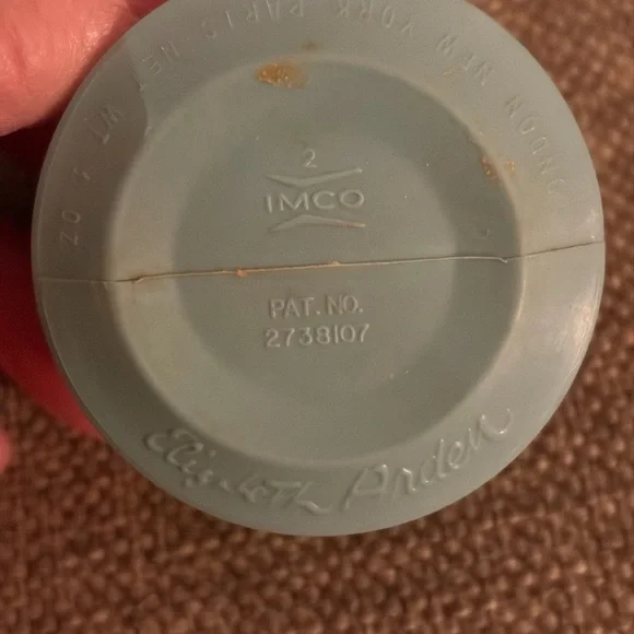 Elizabeth Arden Blue Powder Container with Gold Lid - Picture 3 of 3